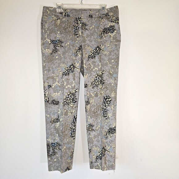 Larry Levine Pants - Larry Levine Snakeskin Print Trousers Grey Black Stretch Cotton Pants Size 12